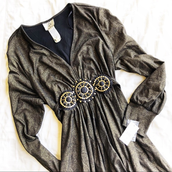 ICE black & gold shimmer dress, Size XL - Picture 3 of 5